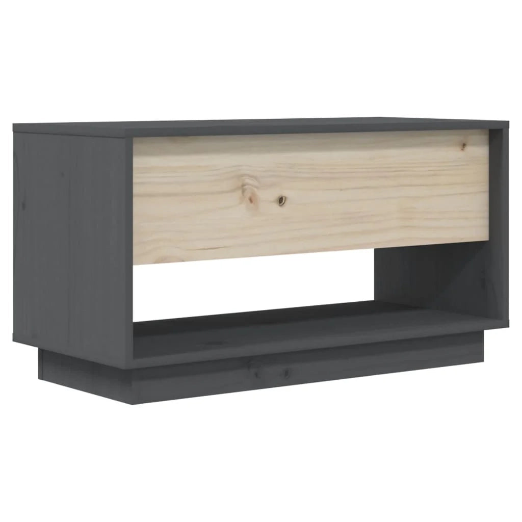 Mobile TV multimediale mensola TV credenza TV sala da pranzo soggiorno camera da letto 74 x 34 x 40 cm legno di pino massiccio grigio 02_0026204