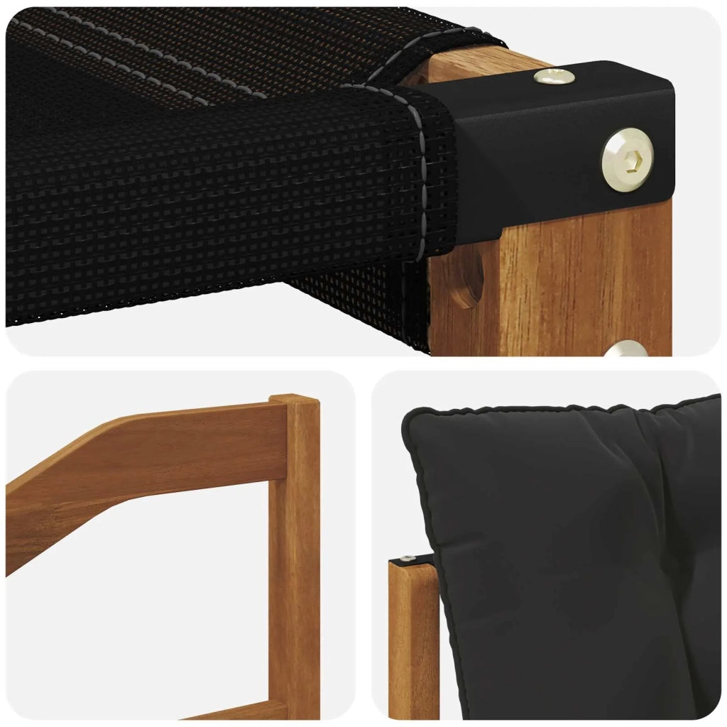 Set di divani da esterno-Sofa da giardino Legno di Acacia Massello e Textilene 219772