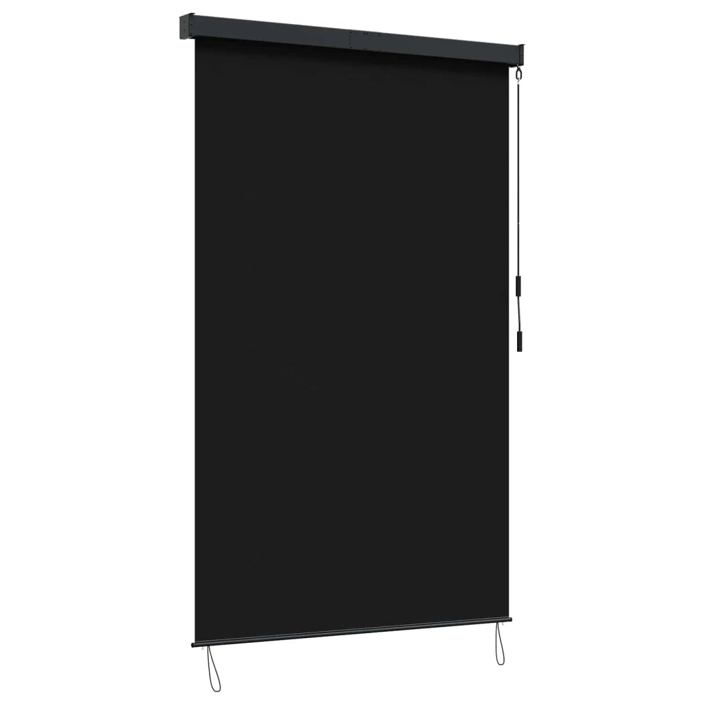 Tenda a rullo Nero 120 x 250 cm Tessuto e Alluminio