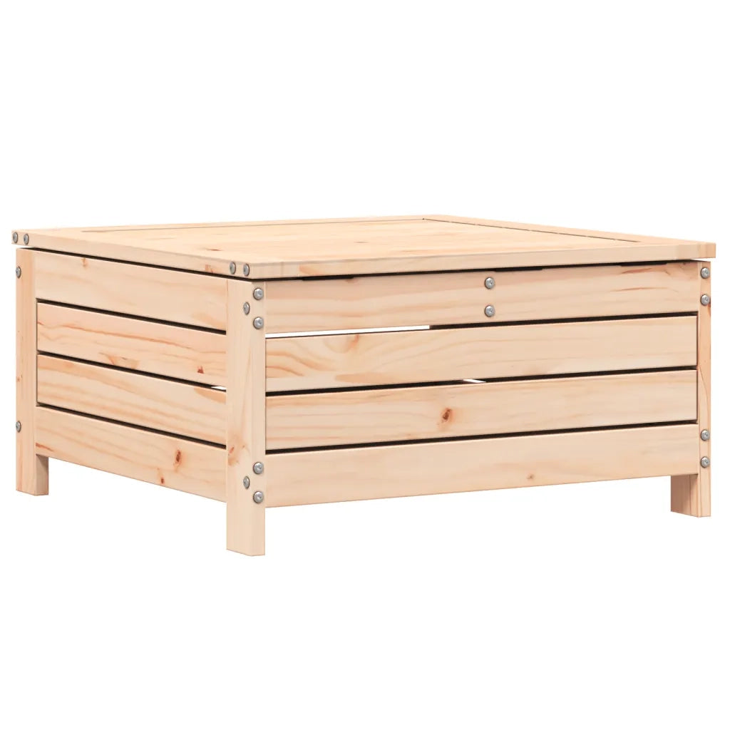 Sedia da giardino-Poggiapiedi da Giardino con Cuscino in Legno Massello di Pino 227974