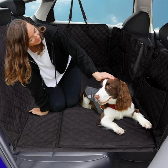 Hondendeken auto-achterbank con hoes con fondo rigido, 137 x 65 cm, auto-hondendeken con cinturoni di sicurezza, protezione acquatica per auto, impermeabile, antiscivolo per auto SUV.