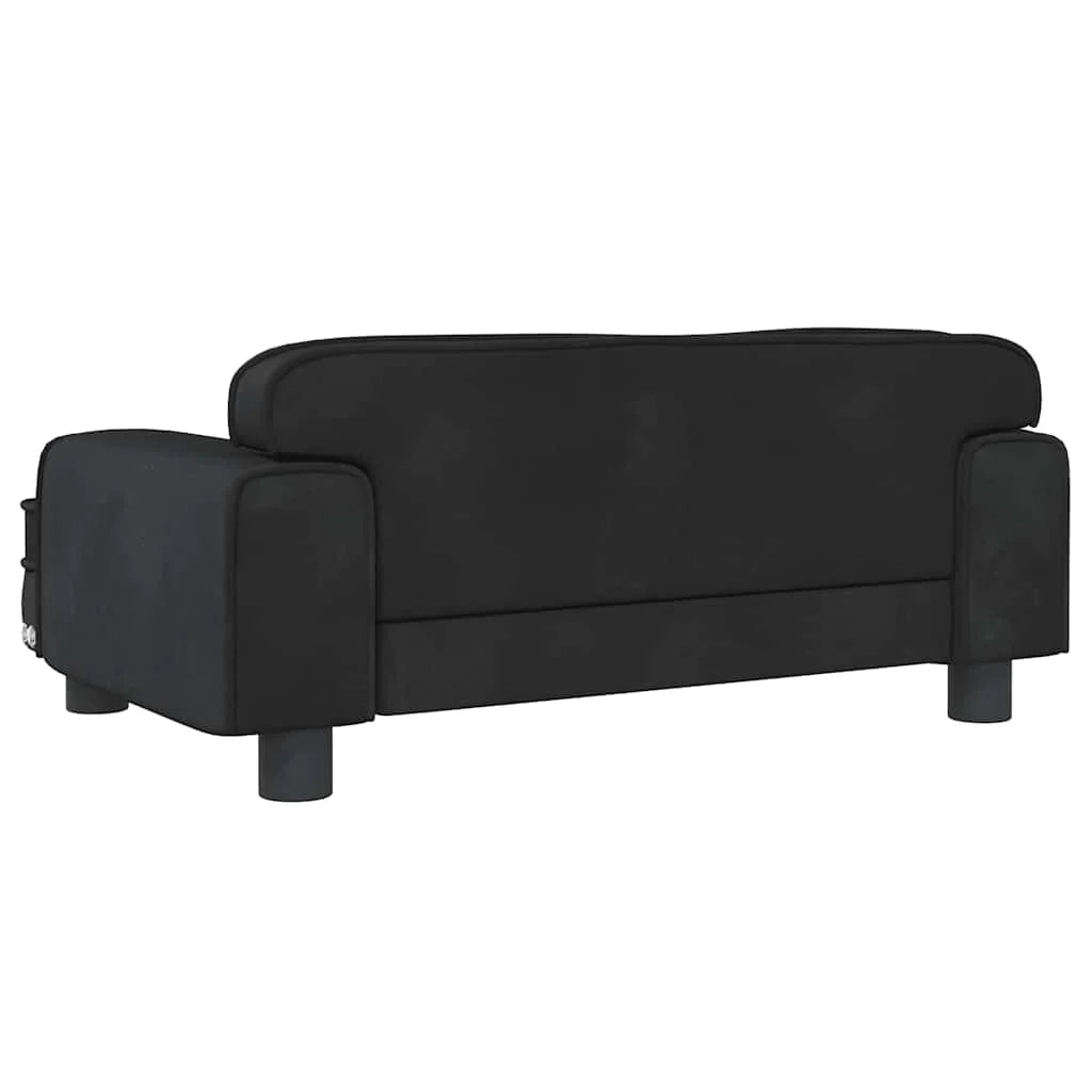 Cuccia per cani con cesto divano confortevole 70 x 45 x 30 cm velluto nero 02_0042862