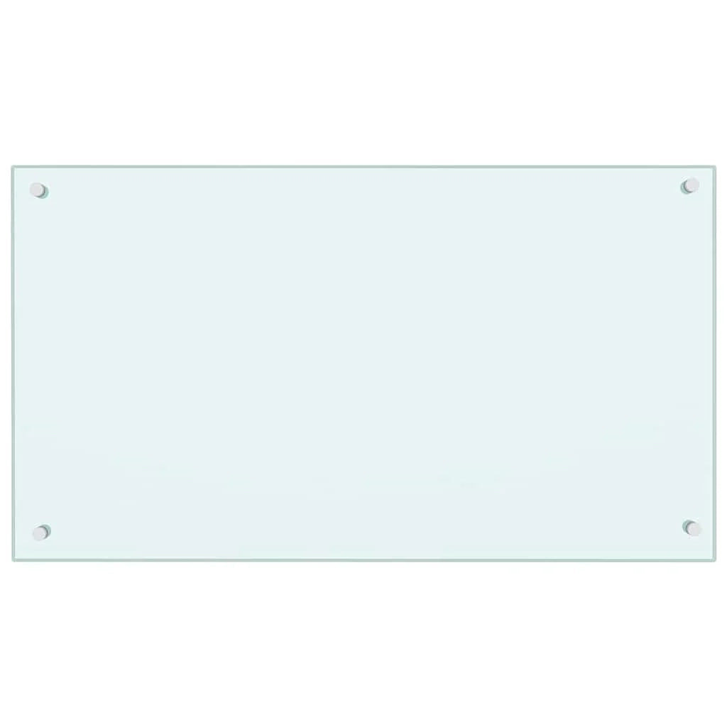 Set di 2 paraschizzi moderni per cucina 90 x 50 cm design elegante resistente al calore vetro temperato bianco 02_0056218