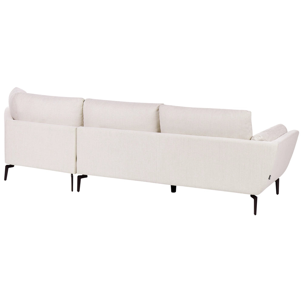 Divano a 3 posti in tessuto beige chiaro con schienale imbottito elegante moderno minimalista