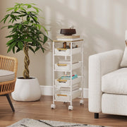 CARRELLO DA CUCINA 39,5x24x82 cm Bianco in metallo