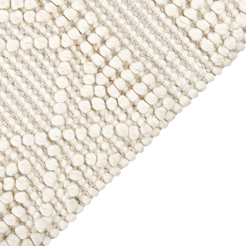 Tappeto in lana beige fatto a mano con nappe 160 x 230 cm camera da letto soggiorno