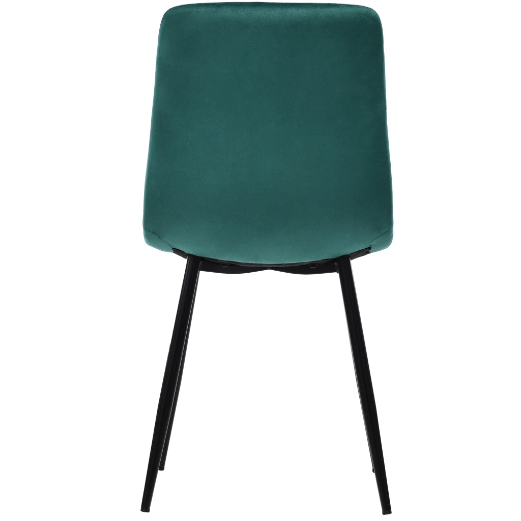 Sedia da sala da pranzo set da 4 in velluto con imbottitura ergonomica e gambe in metallo verde 44 × 41 × 86 cm