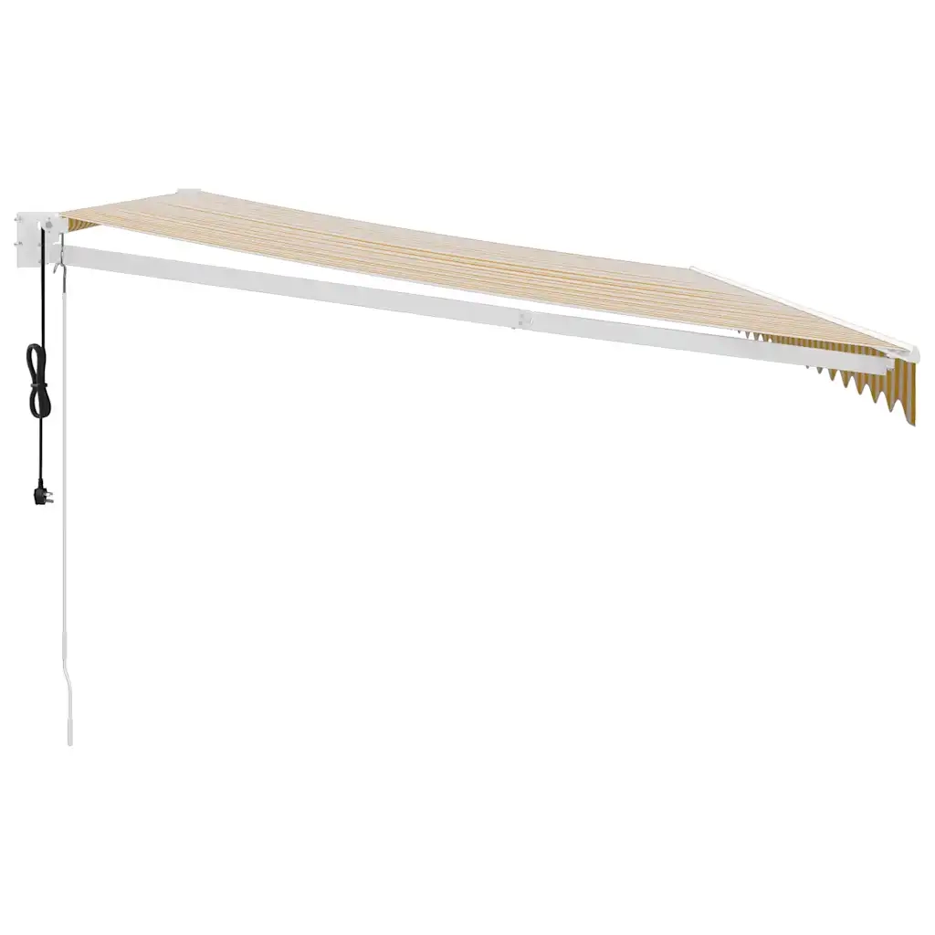 Tenda Sole Automatica Retrattile Gialla e Bianca 5x3 m