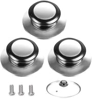 Set di 3 coperchi maniglioni - Maniglioni per coperchi - Coperchi maniglioni universali per pentole - Adatti per coperchi in vetro - Accessori per cucina - Ceramica - Nero