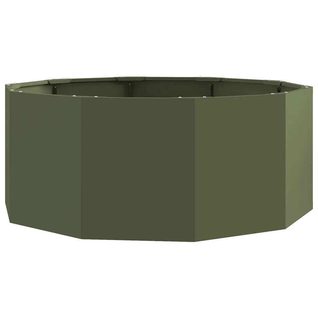 Fioriera-Vaso-Contenitore per Piante Verde oliva 90 x 90 x 35 cm Acciaio