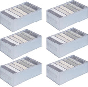 Organizzatore di cassetti per 6 pezzi per pantaloni, camicie, biancheria intima, organizzatore di cassetti per abbigliamento, sistema di organizzazione delle ante, organizzatore delle ante