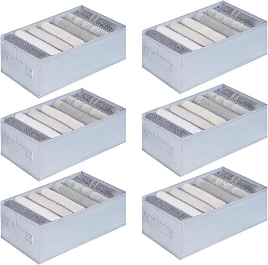 Organizzatore di cassetti per 6 pezzi per pantaloni, camicie, biancheria intima, organizzatore di cassetti per abbigliamento, sistema di organizzazione delle ante, organizzatore delle ante