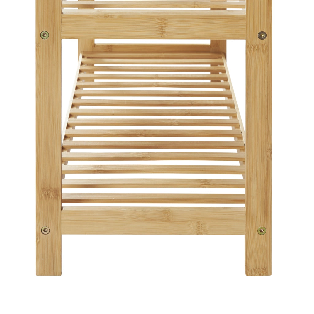 Scarpiera Dammfleth con 3 Ripiani 55 x 67,5 x 27 cm Bambù Naturale [en.casa]