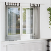 Tende in Voile con Linguetta 2 pz Nero 4102256