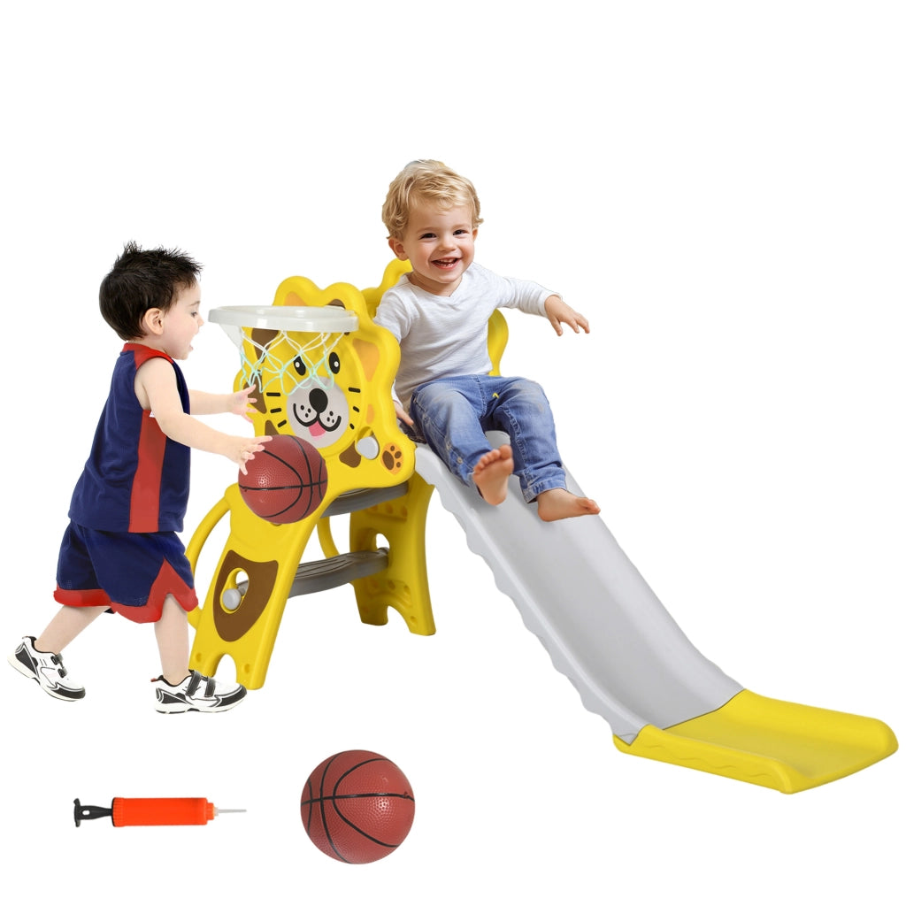 Toboga per bambini con canestro da basket ¨C Minimal ¨C giallo, grigio