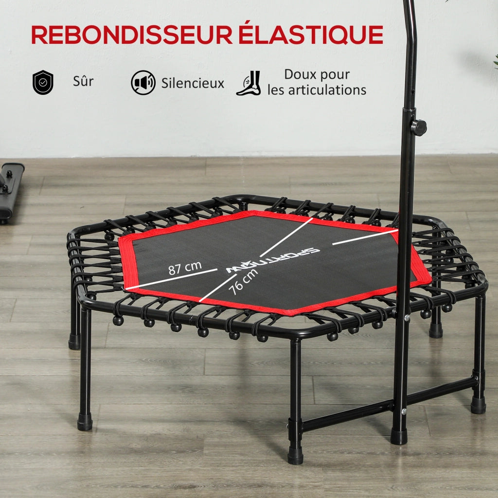 Trampolino fitness 114 cm ¨C Xylo ¨C con maniglia regolabile, corde elastiche, rosso