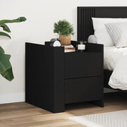vidaXL Comodino Nero 45x50x50 cm in Legno Multistrato