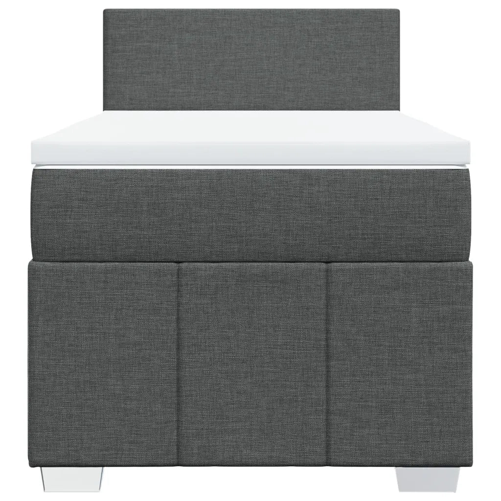 Giroletto a Molle con Materasso Grigio Scuro 80x200 cm Tessuto