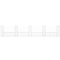 Cesto Gabbione a U con 5 Pali in Ferro 500x20x100 cm