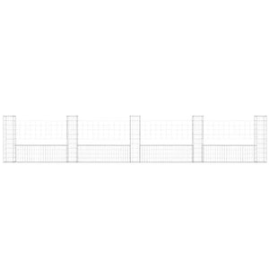 Cesto Gabbione a U con 5 Pali in Ferro 500x20x100 cm
