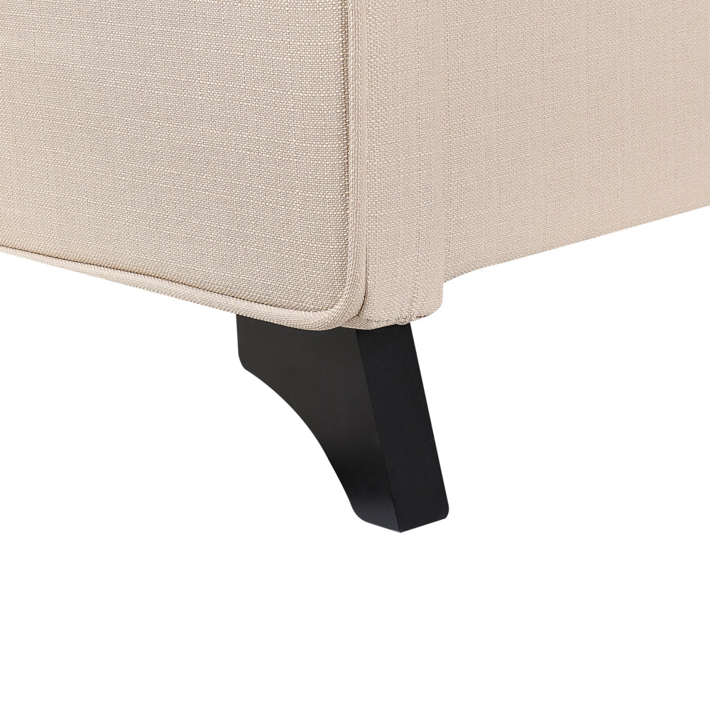 Letto Matrimoniale in Tessuto Beige Testiera Trapuntata 180 x 200 cm