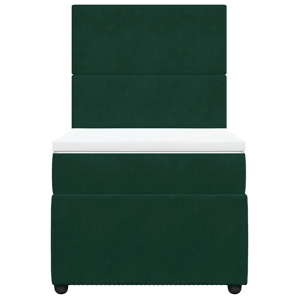 Giroletto a Molle con Materasso Verde Scuro 90x190 cm Velluto 3292211