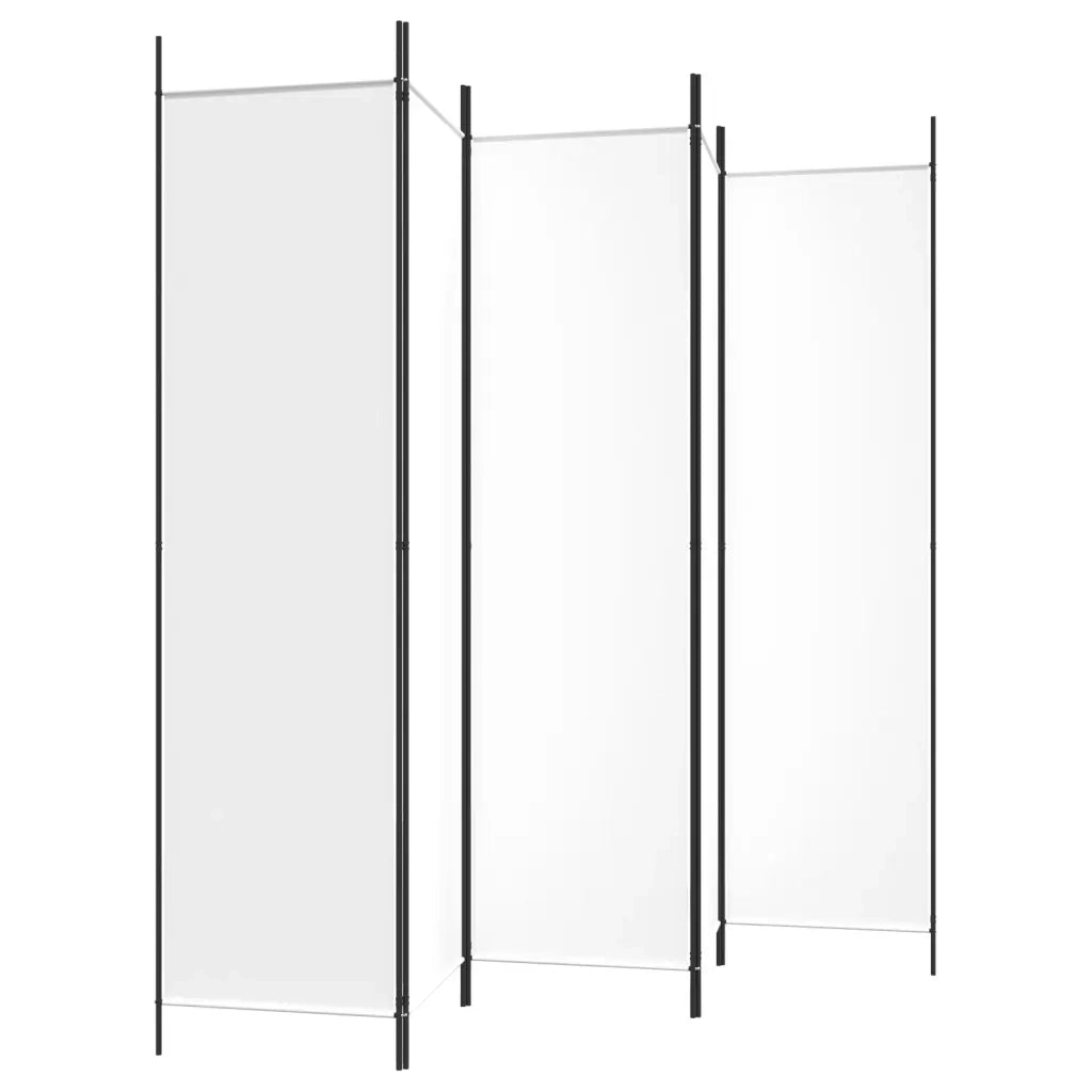 Divisorio a 5 Pannelli Bianco 250x200 cm Tessuto 350186
