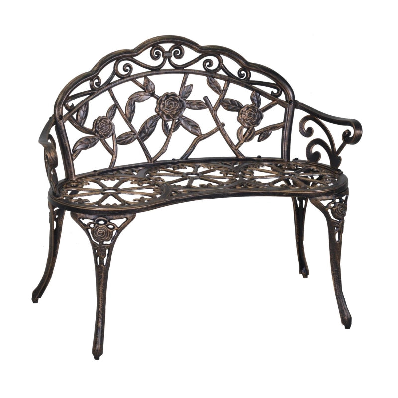 Panchina alluminio pressofuso Verona bronzo cm 97x45h78