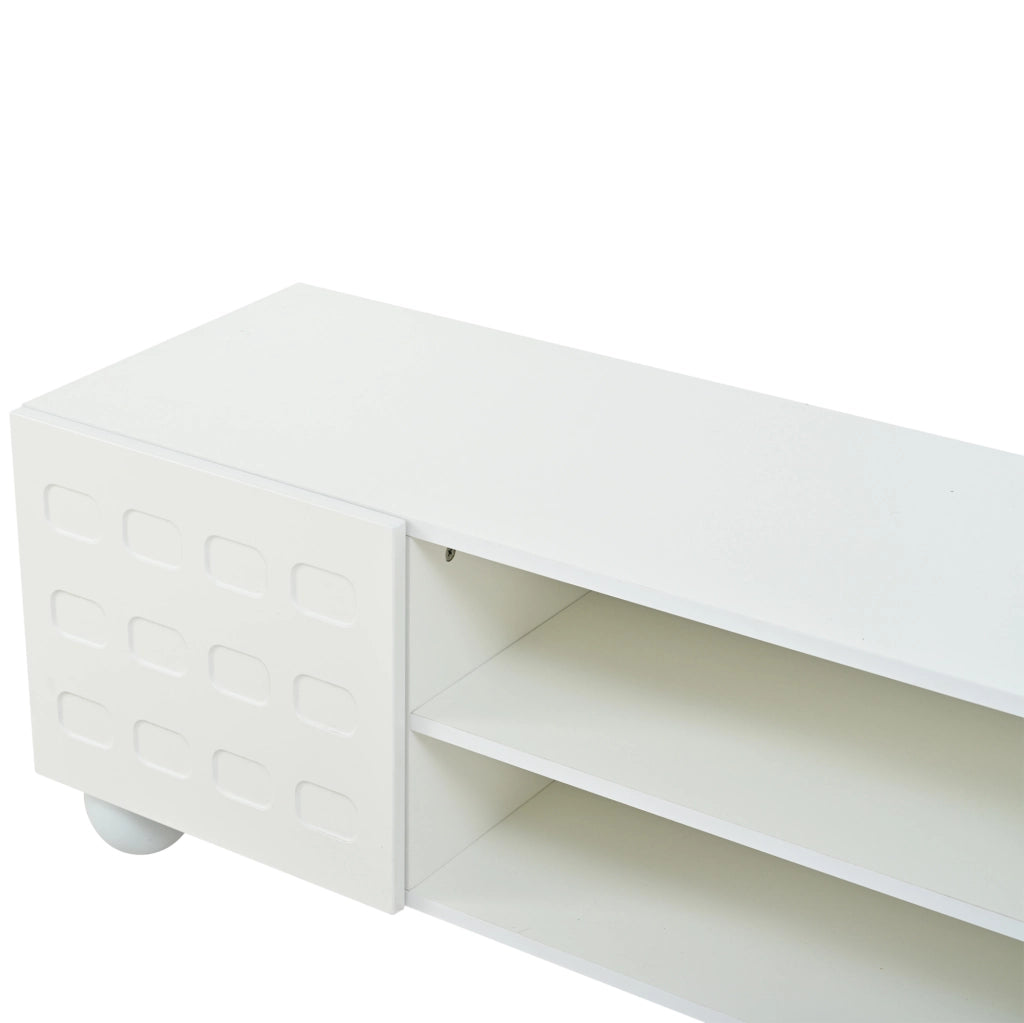 Mobile TV ULEVR 200x40x44 cm con 3 ante e 2 vani semiaperti, bianco