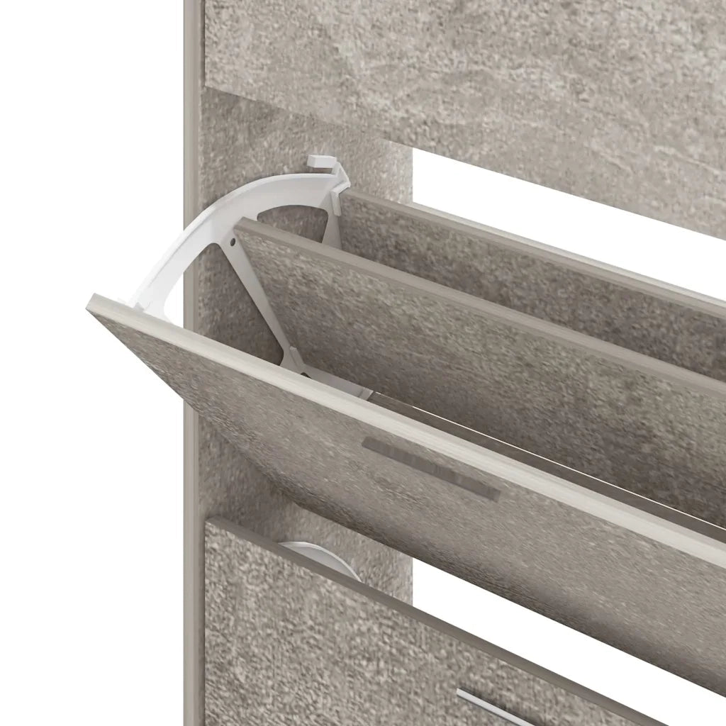 Scarpiera-Scaffale per scarpe Grigio Cemento 63x24x103 cm in Legno Multistrato