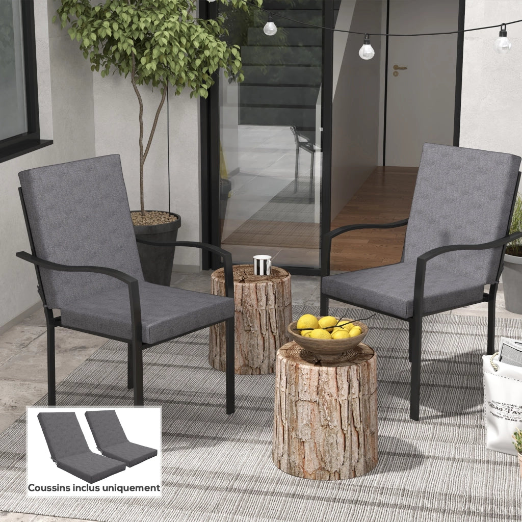 Cuscini per poltrona da giardino ¨C zephmum ¨C 2 pezzi, grigio scuro, 112x51 cm