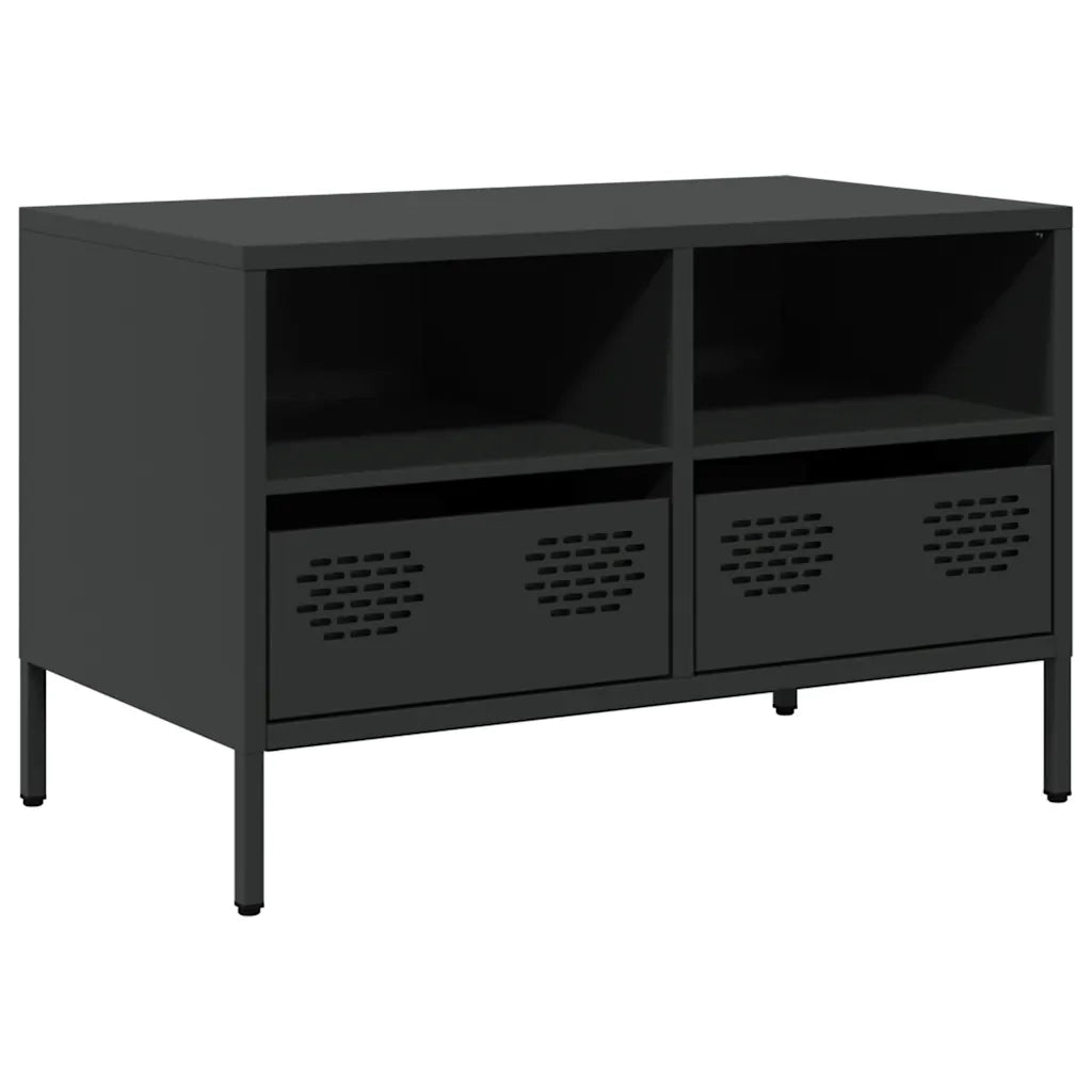 Mobile TV Nero 68x39x43,5cm in Acciaio Laminato a Freddo 851316