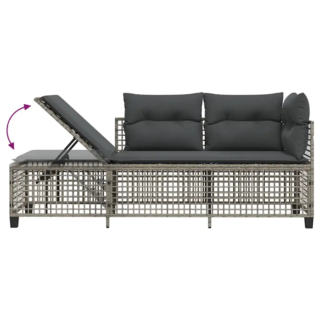 vidaXL Divani da Giardino ad Angolo 3 pz Cuscini Grigio in Polyrattan