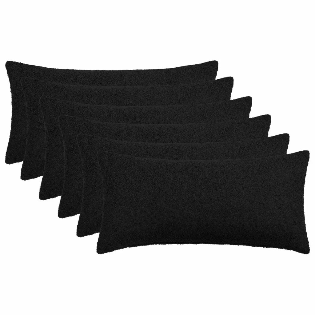 Federa 6 pcs HEERLEN Nero 40 x 80 cm Bouclé 909950