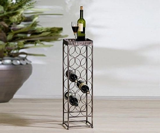 Support per bottiglie da vino in stile antico oro - 78 cm per 12 bottiglie