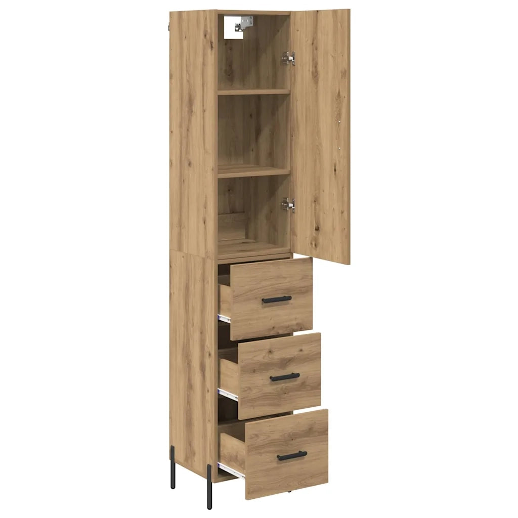 Credenza con Cassetto-Buffet-Armadio da cucina Rovere artigianale 34,5 x 34 x 180 cm 397432