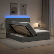 Letto con contenitore LED e materasso Grigio Scuro 200 x 200 cm 3460249