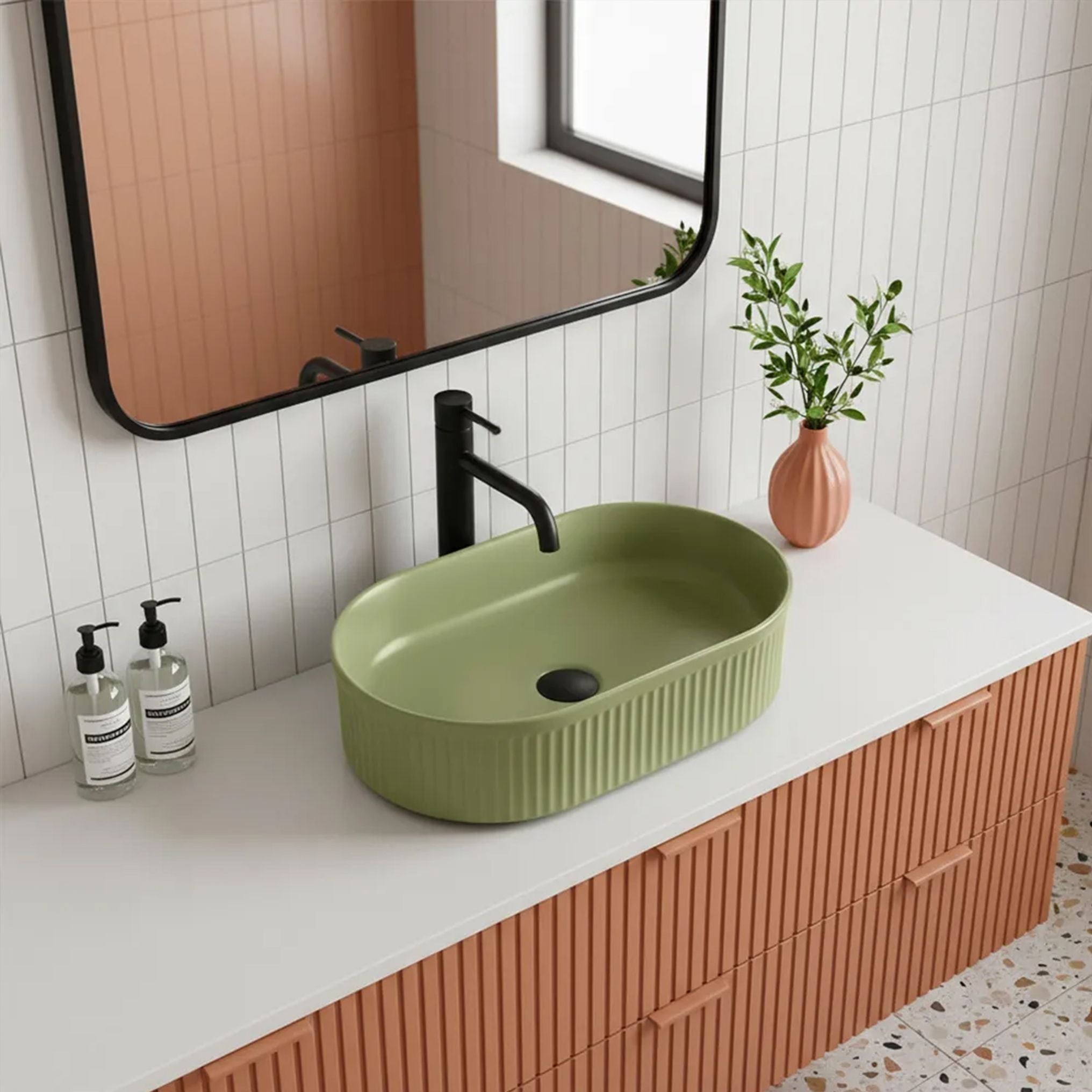 Lavabo Da Appoggio Rea Vanda Pistachio Matt