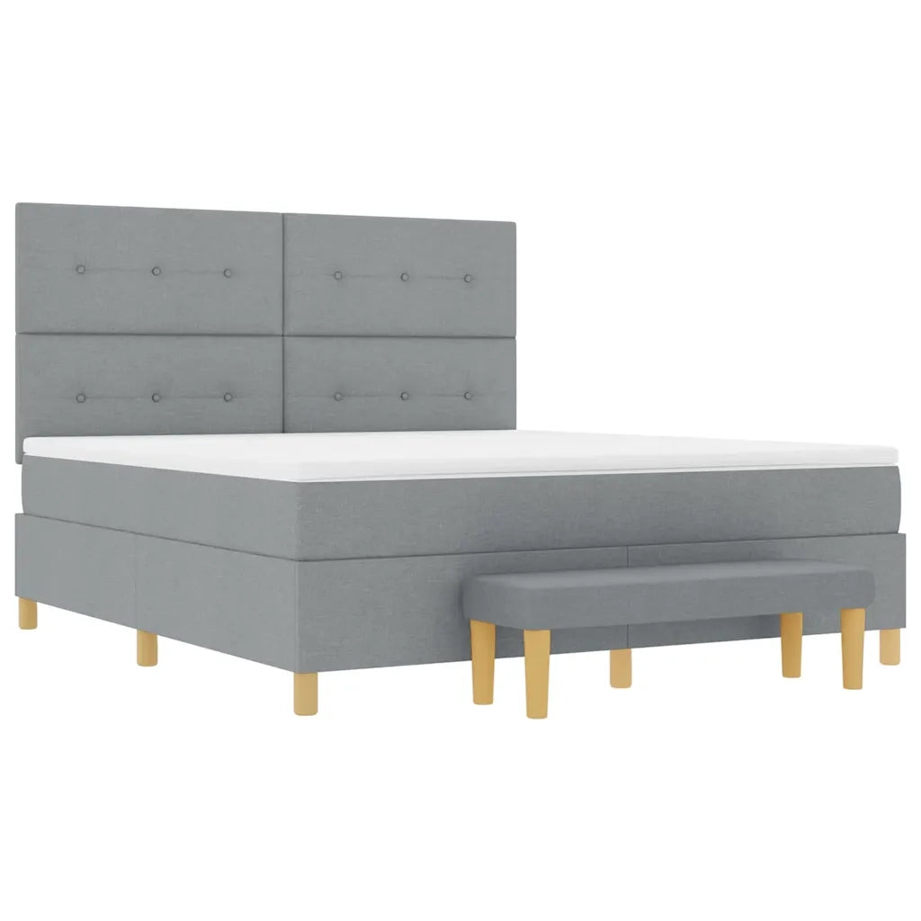 Letto a molle con materasso Grigio chiaro 180 x 200 cm Tessuto