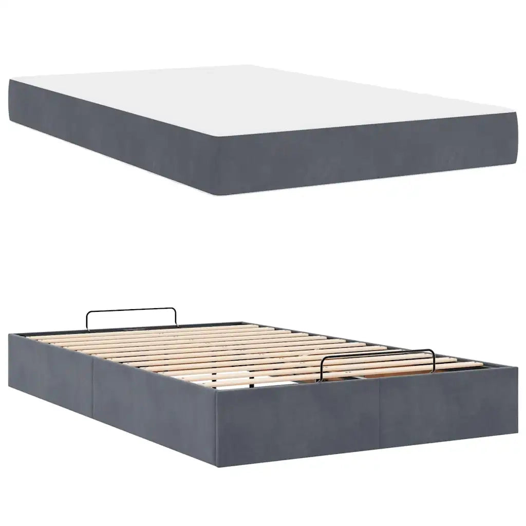 vidaXL Struttura del letto Grigio scuro 120 x 190 cm Velluto