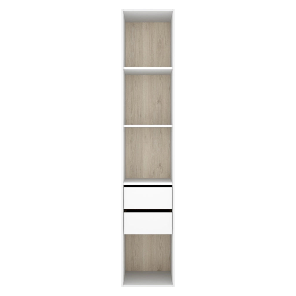 Armadio Camera da Letto Claymont, Guardaroba Grande 3 Ripiani, 45x205h cm Bianco