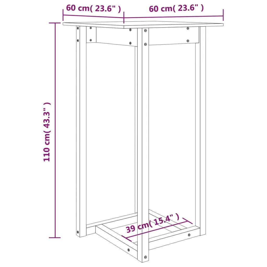 Tavolo da Bar 60x60x110 cm in Legno Massello di Pino 822177