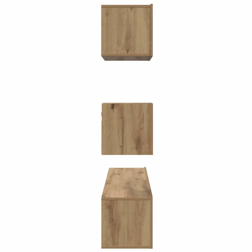 Set mobile TV 3 pcs Rovere artigianale Legno multistrato 3393140