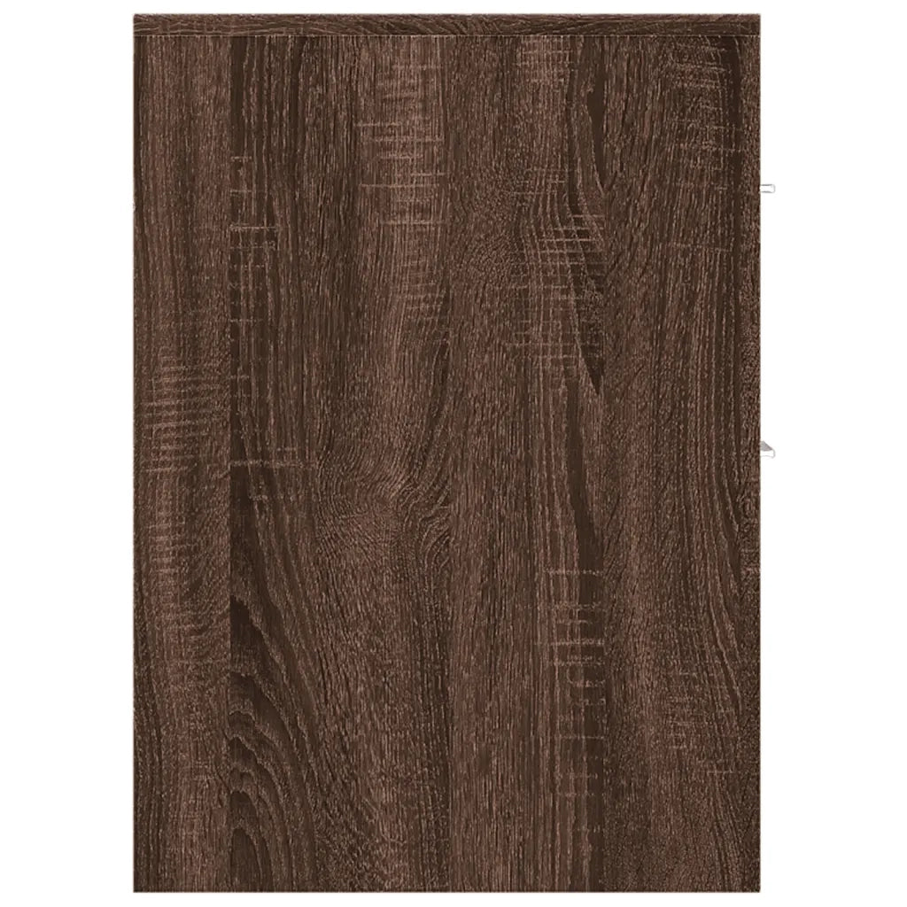 vidaXL Armadietto da Bagno Stretto con Ruote Rovere Marrone Truciolato