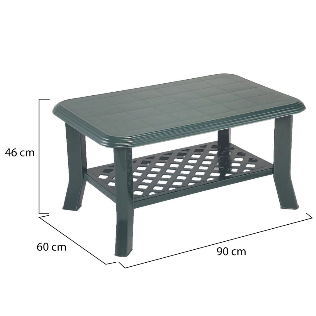 Ucria, Tavolino da Esterno 2 Posti Made in Italy, 90x60x46h cm Verde