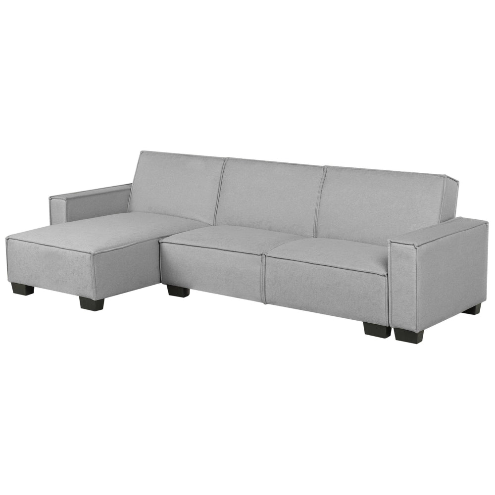 Divano letto ad angolo Letto a L a 3 posti con rivestimento in tessuto grigio