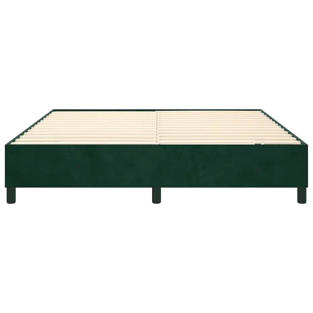 Struttura Letto a Rete a Molle-Giroletto Verde Scuro 200x200 cm in Velluto 325461