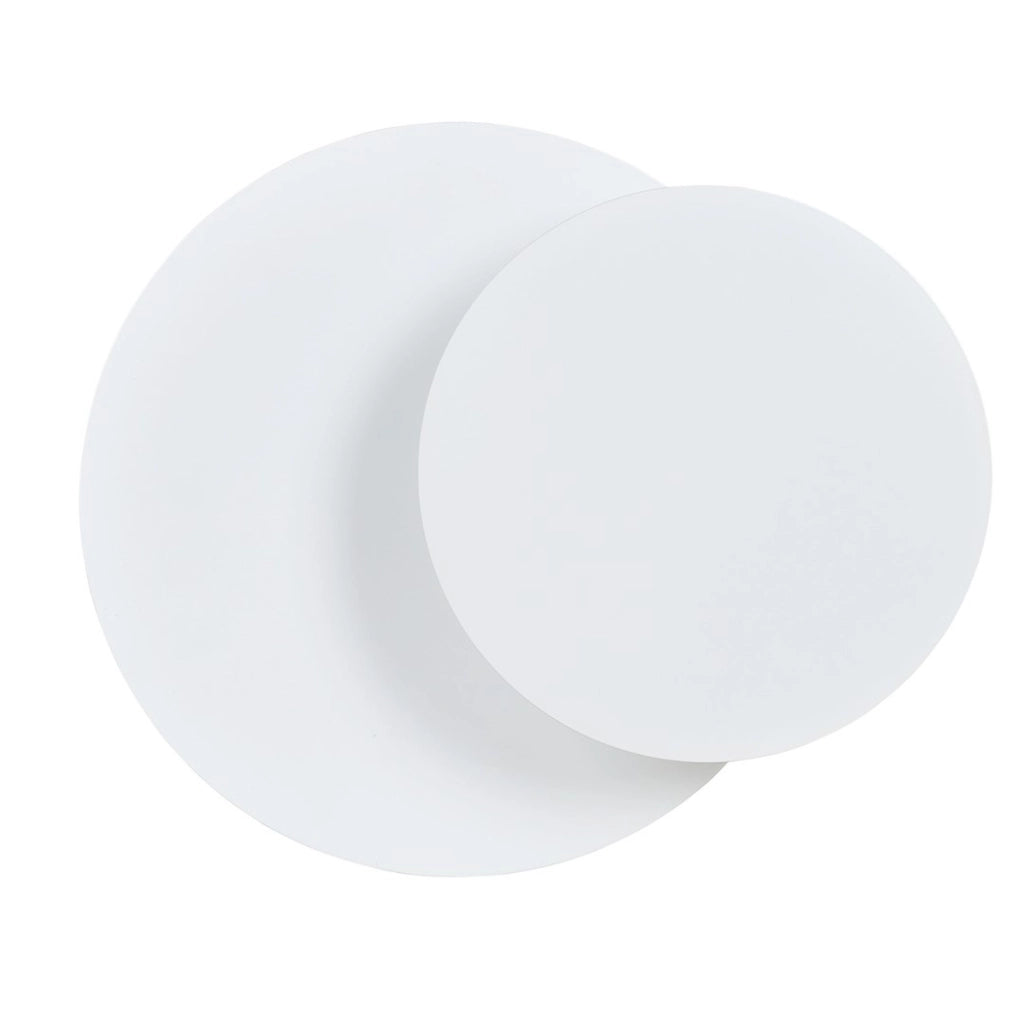 Lampada da parete Circle in acciaio bianco opaco e legno
