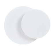 Lampada da parete Circle in acciaio bianco opaco e legno