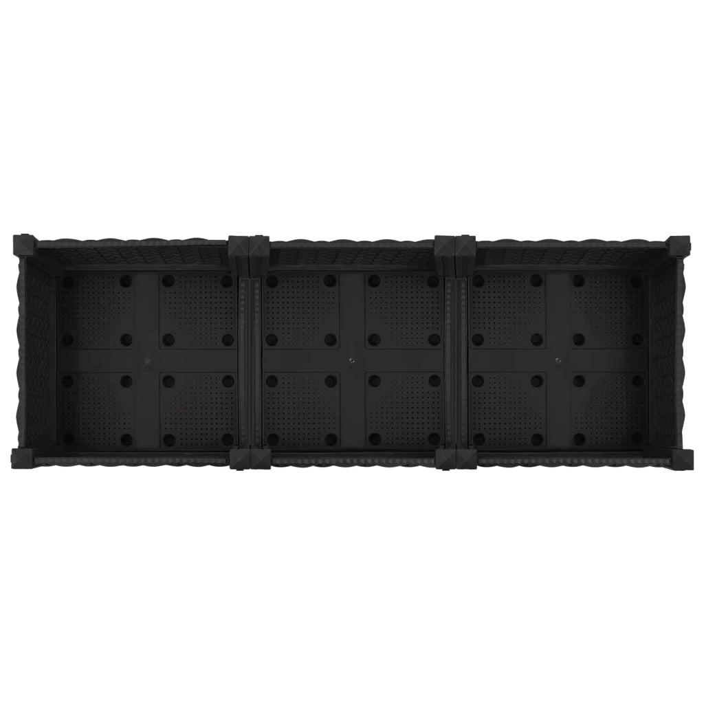 Vaso da Giardino con Ruote Nero 120 x 40 x 29 cm PP 3423042